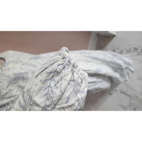 NWT Aura Brand maxi dress blue white beautiful lined Large - Picture 4 of 9